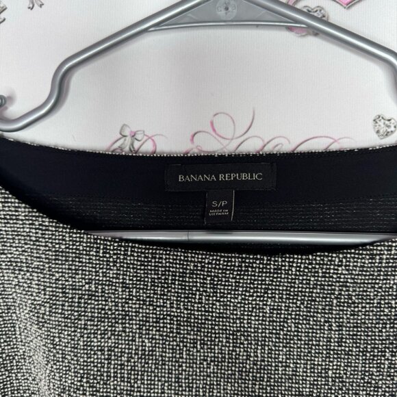 Banana republic top bell bottom hem sleeves flare cute tweed style black white - Picture 8 of 9